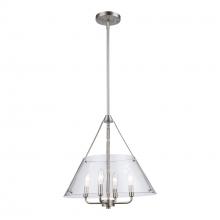Trans Globe 11584 BN - 4LT PEND-17" CLEAR TEE PEE-BN